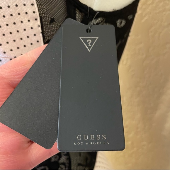 NWT Guess Mini Dot Peplum Feminine Lace Flirty Tank Top Size XS - Picture 9 of 16